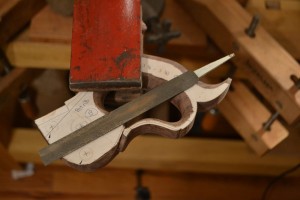 The bulk of the work from this point forward is done with a 6" slitting file.