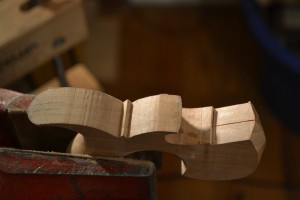 The surface left from the scroll saw.