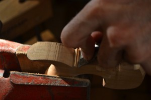 Begin by paring the 1/8" immediately fore and aft of the nib.