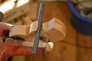 The steel dowel (actually a center punch) that I use.