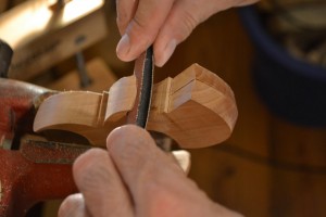 Sanding the beak.