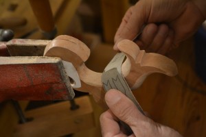 Sanding the inside curve is about the same as the outside.