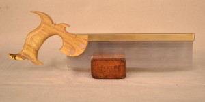Ten inch dovetail saw with yellowwood handle. Left-handed model.