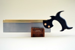 Ten inch dovetail saw, Gabon ebony, bronze back and bolts.