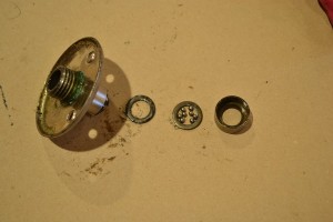 Most of the parts before cleaning (there are a few bearings that didn't show up for the picture)