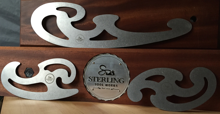 Sterling Tool Works Roubo curves set displayed with wood background
