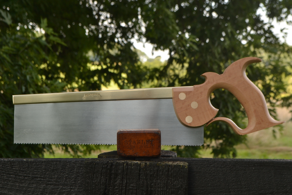 Front view of Smith's Key carcase saw in European beech