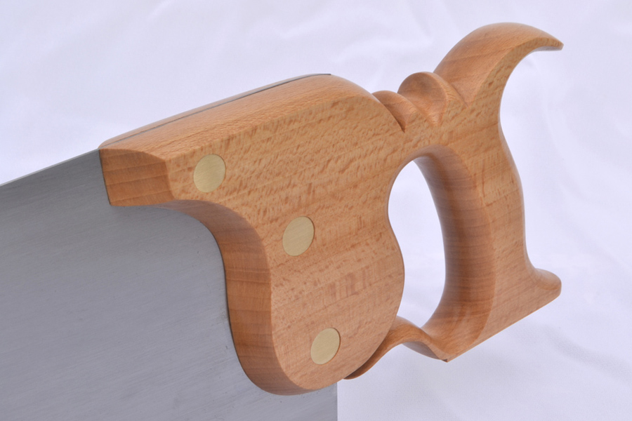 Closeup of handle on completed Kenyon panel saw kit by Blackburn Tools