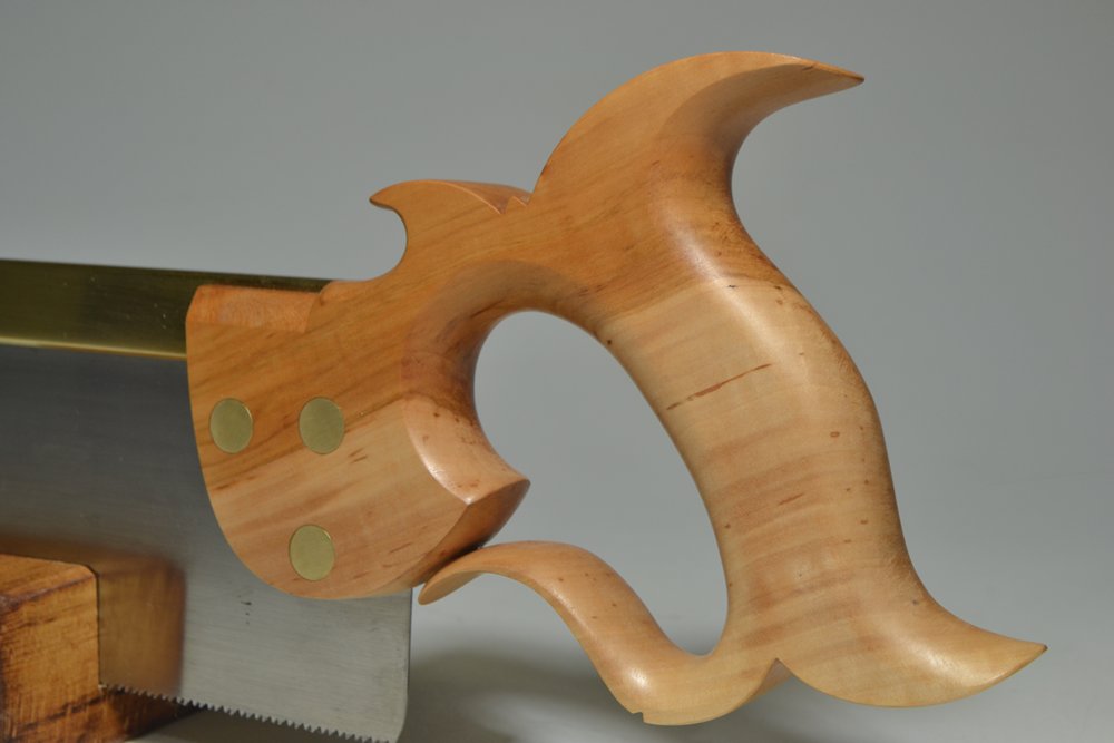 12 inch backsaw with fishtail pattern handle in apple