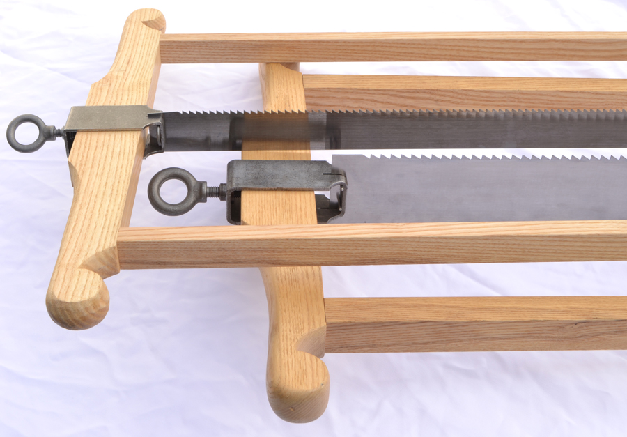 Completed Roubo frame saws, small and large