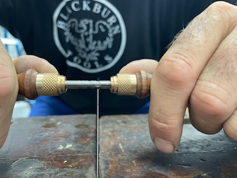 End view of the Accu-Burr in use