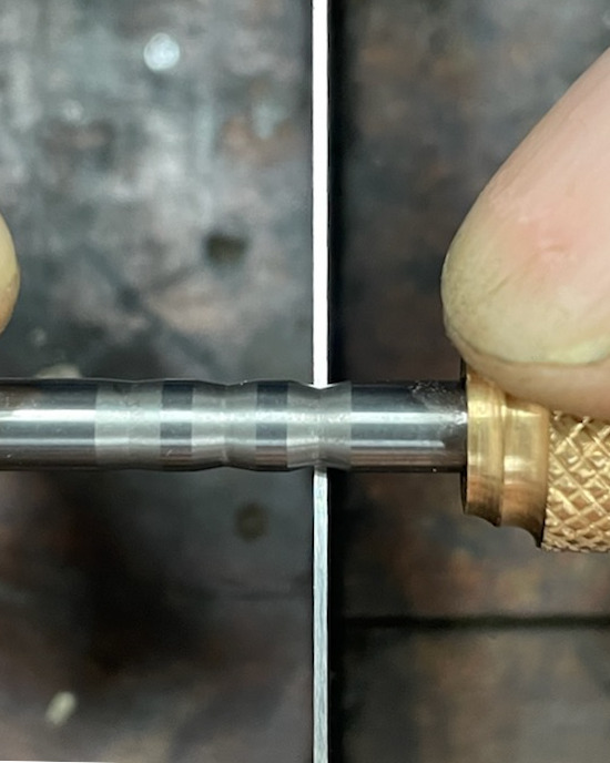 Top view of the Accu-Burr in use