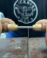 Close-up of Accur-Burr in use, end view