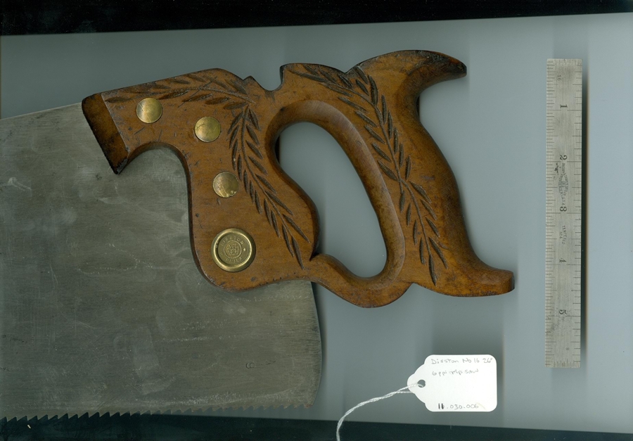 Disston No. 16 26" 6 ppi rip saw handle scan