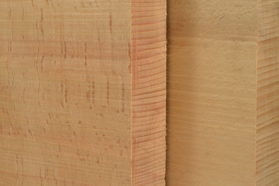 Quartersawn American beech - closeup of grain